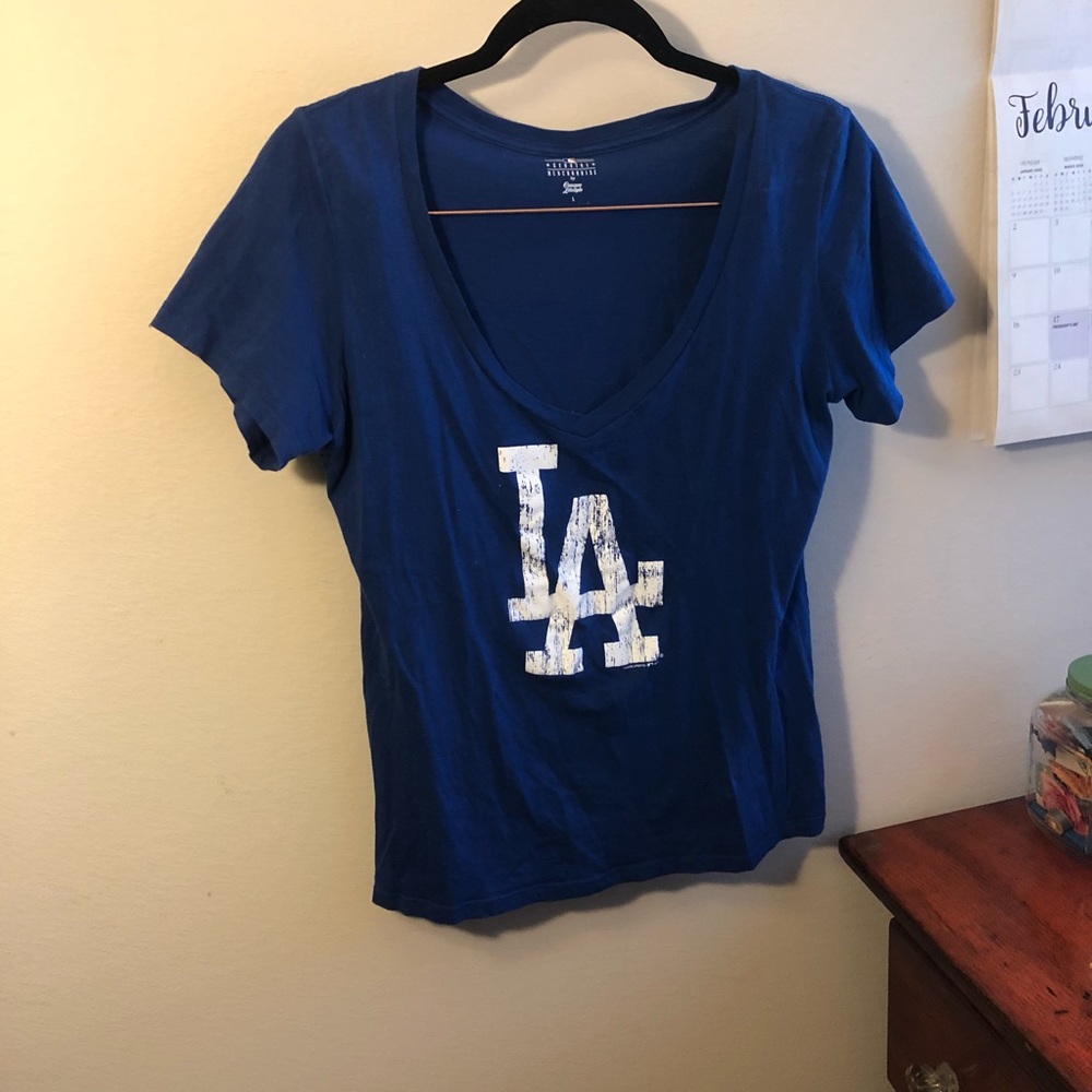 Dodgers T shirt V Neck